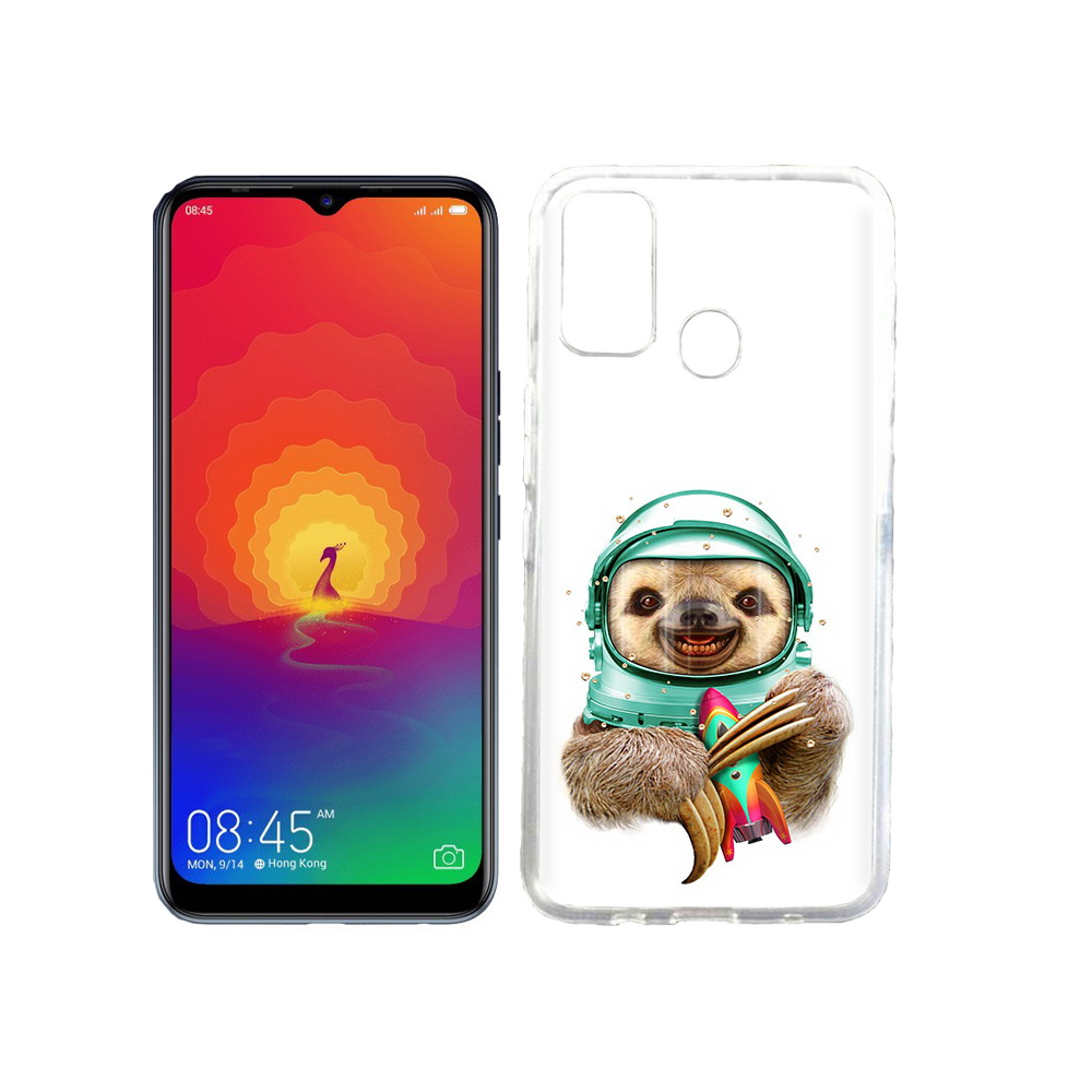 

Чехол MyPads Tocco для Tecno Spark 4 Ленивец астронавт, Прозрачный, Tocco