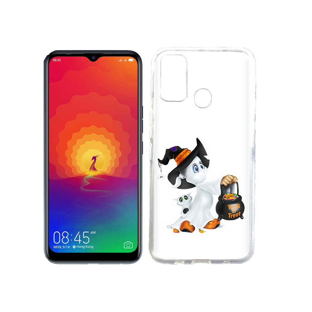 

Чехол MyPads Tocco для Tecno Spark 4 Маленький призрак, Прозрачный, Tocco