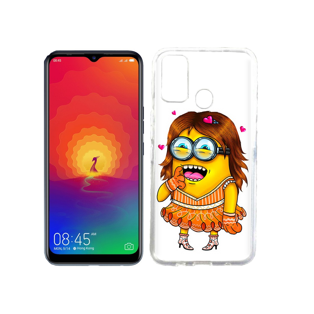 

Чехол MyPads Tocco для Tecno Spark 4 Миньон девочка, Прозрачный, Tocco