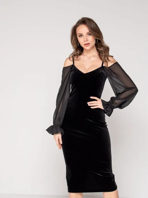 

Платье женское Ashley Rose PL-1024 черное 42 RU, PL-1024