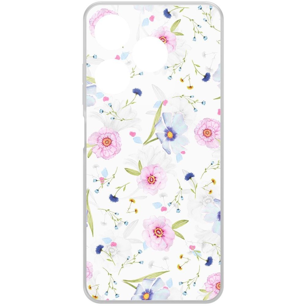 

Чехол-накладка Krutoff Clear Case Цветочный паттерн 3 для Tecno Spark 10C, Прозрачный