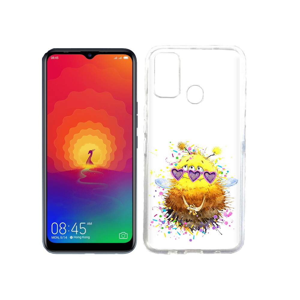 

Чехол MyPads Tocco для Tecno Spark 4 Пушитый шмель, Прозрачный, Tocco