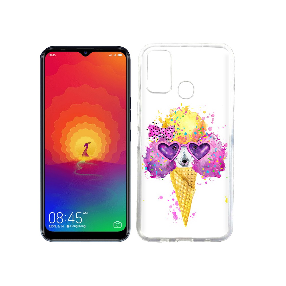 

Чехол MyPads Tocco для Tecno Spark 4 Рожок, Прозрачный, Tocco