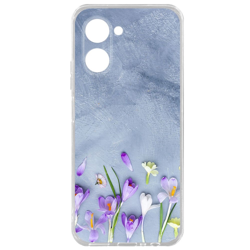 

Чехол-накладка Krutoff Clear Case Цветочное настроение для Realme C33 2023, Прозрачный