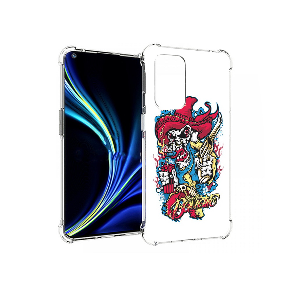 

Чехол MyPads Tocco для OnePlus 9 нарисованный скелет с писталетом (PT159409.128.513), Прозрачный, Tocco