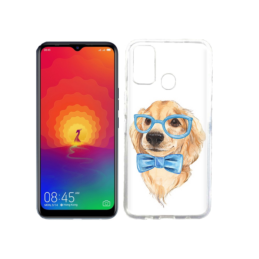 

Чехол MyPads Tocco для Tecno Spark 4 Собака интеллигент, Прозрачный, Tocco