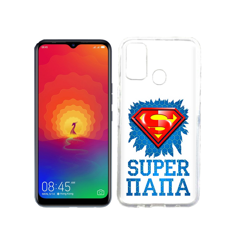 

Чехол MyPads Tocco для Tecno Spark 4 Супер Папа, Прозрачный, Tocco