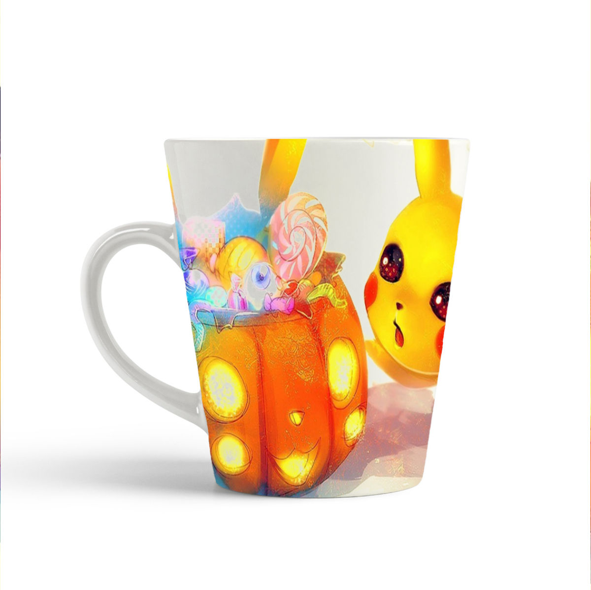 

Конусная кружка CoolPodarok Мультфильм.Пикачу с тыквой