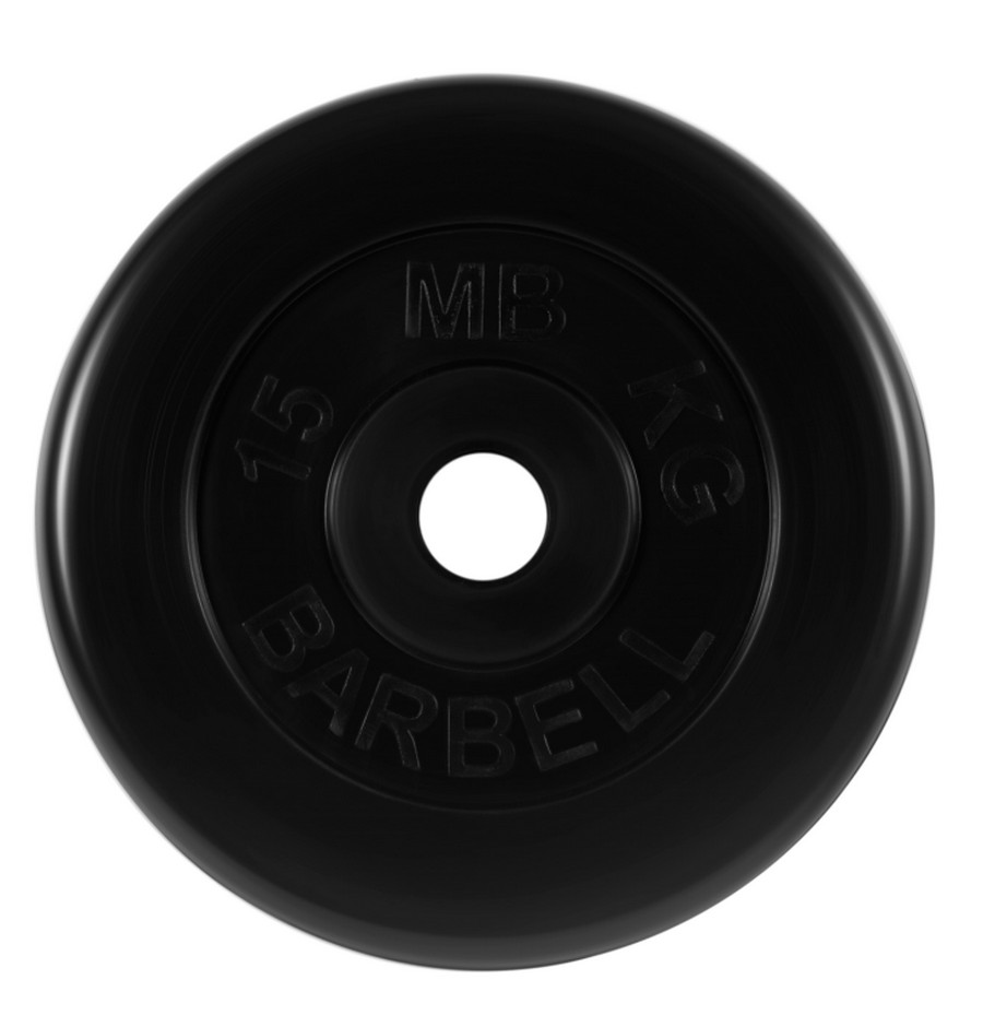 Диск для штанги MB Barbell Стандарт 15 кг, 51 мм черный
