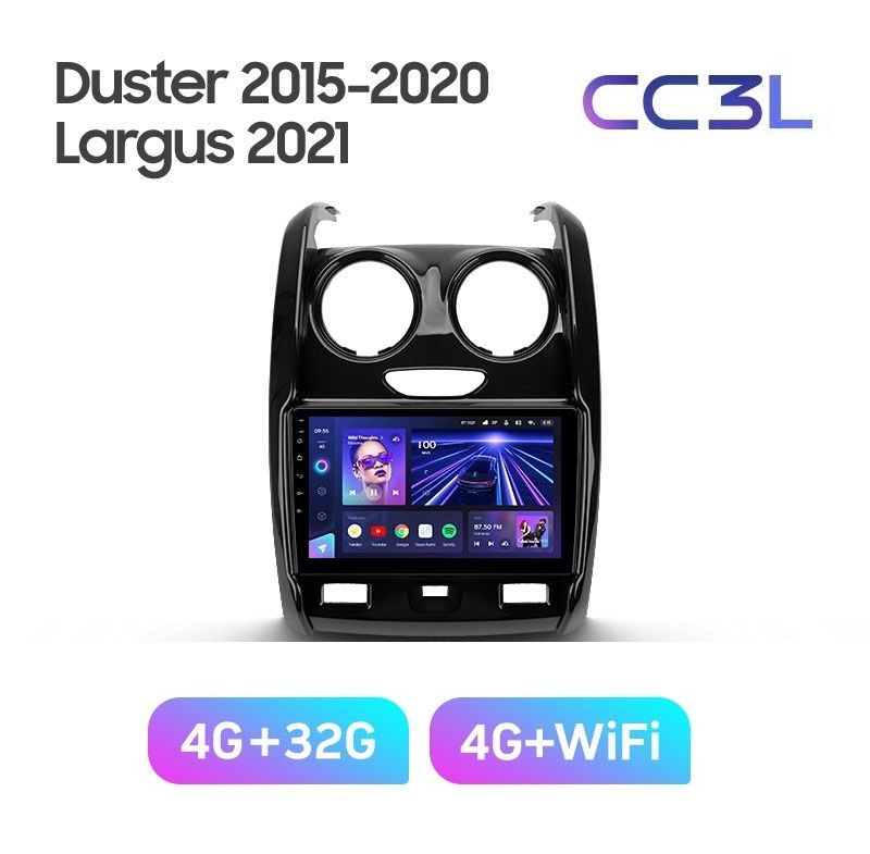 

Магнитола TEYES RENAULT DUSTER 2015-2020 г. /LADA LARGUS 2021+ г. CC3L 4/32ГБ