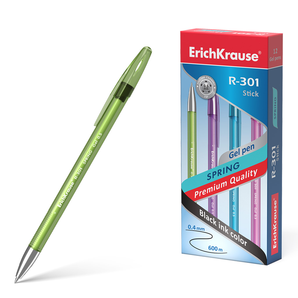 

Ручка шариковая ErichKrause Stick Spring цвет чернил черный