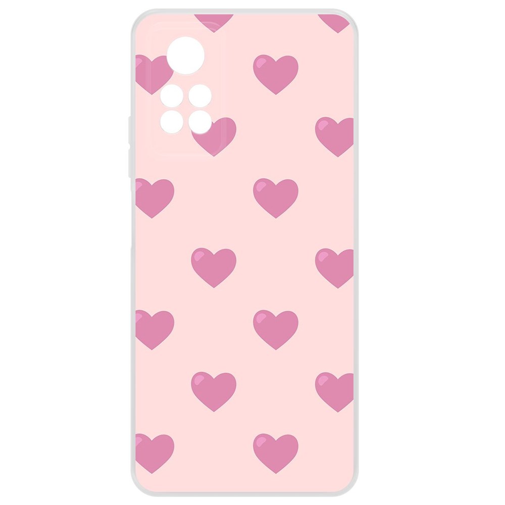 

Чехол-накладка Krutoff Clear Case Пурпурные сердца для Xiaomi Redmi Note 12 Pro 4G, Прозрачный