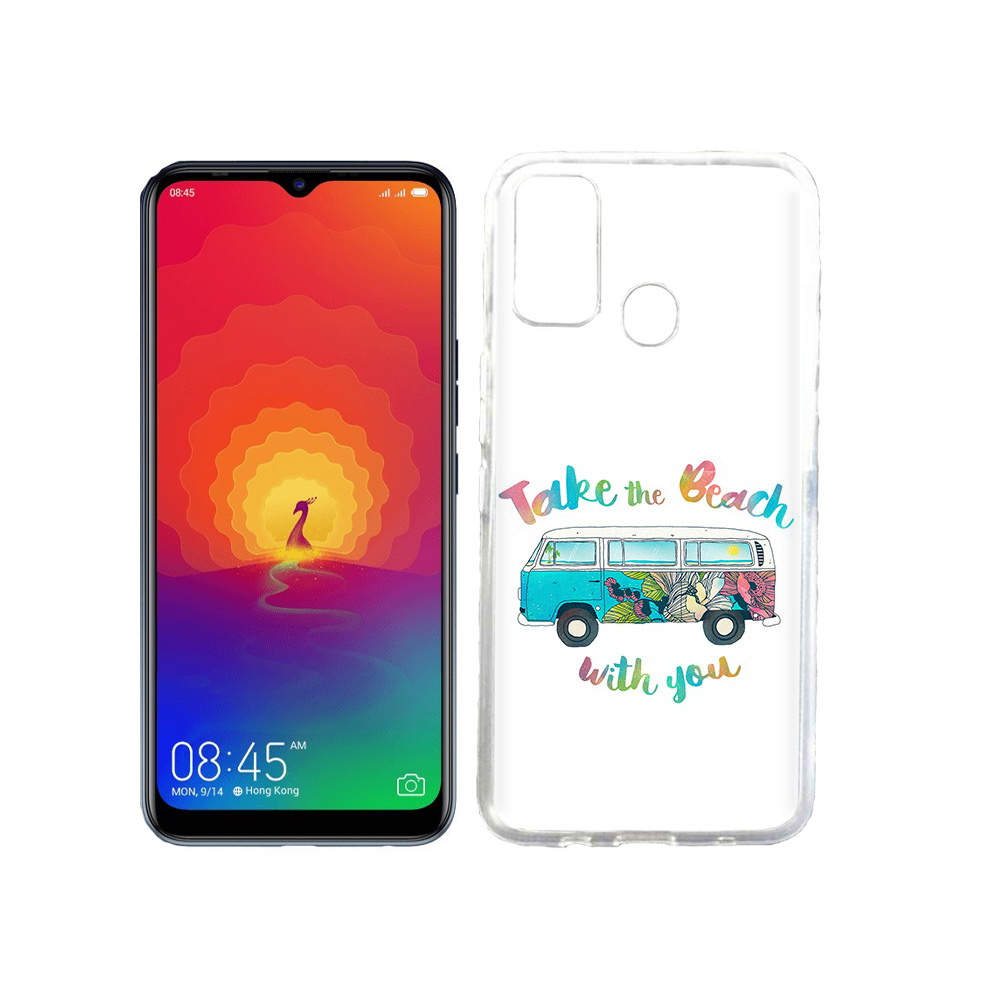 

Чехол MyPads Tocco для Tecno Spark 4 Хиппи автобус, Прозрачный, Tocco