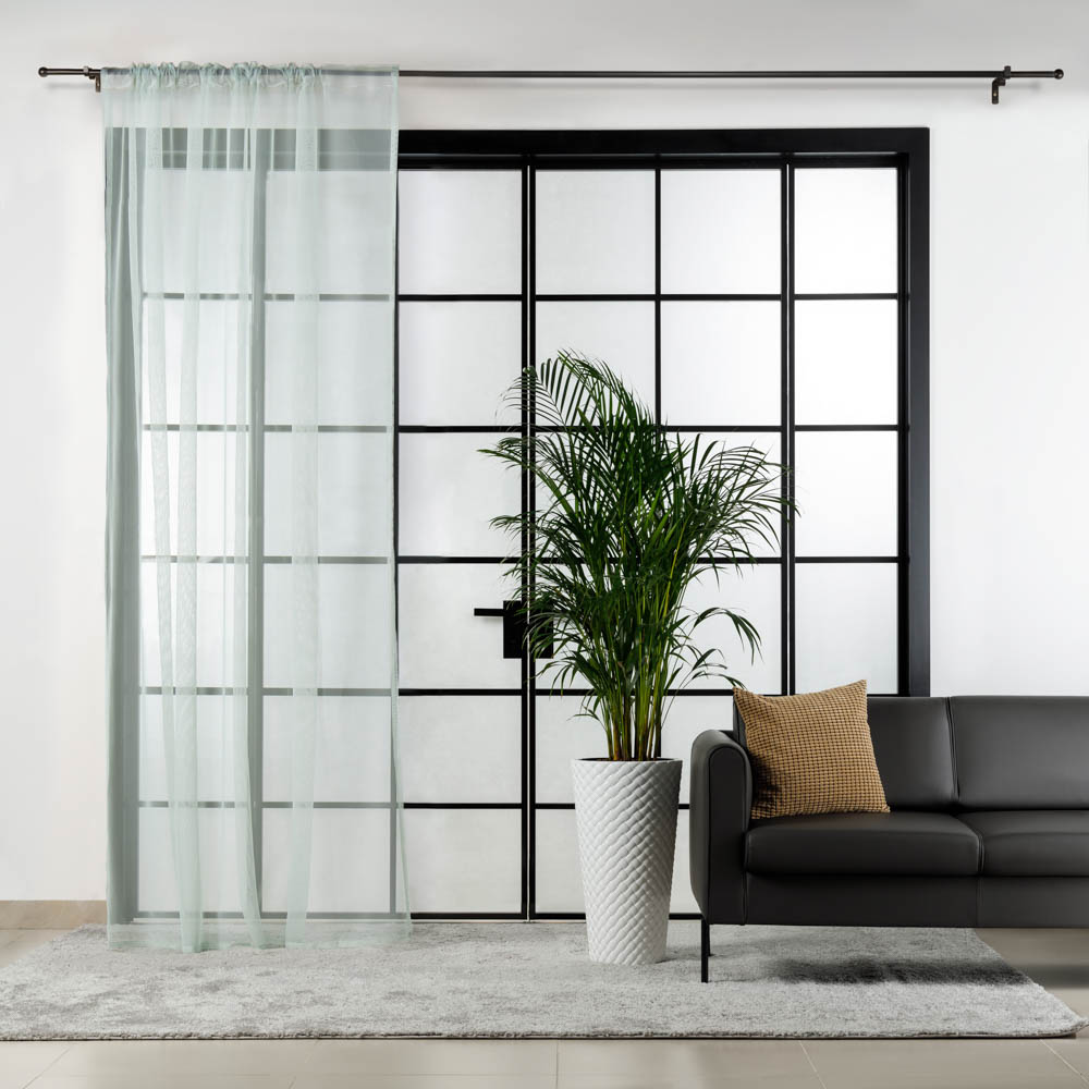 Тюль, на ленте, цвет светло-зелёный, 200х280 см, 1 шт.