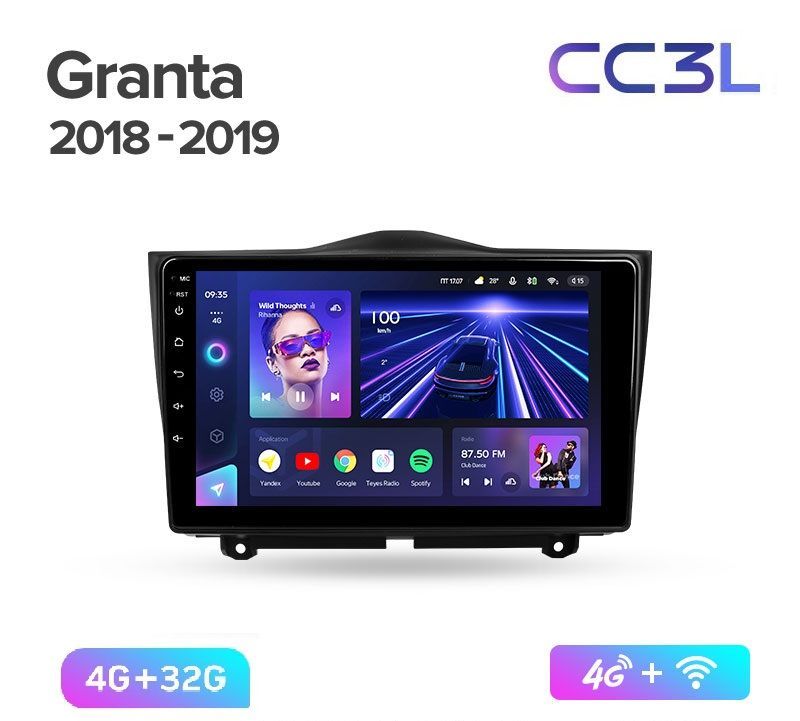 

Магнитола TEYES LADA GRANTA 2018+ г. CC3L 4/32ГБ