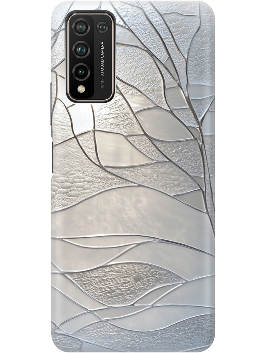 

Силиконовый чехол на Honor 10x Lite с принтом "Зимние деревья", Прозрачный;серый, 723565541