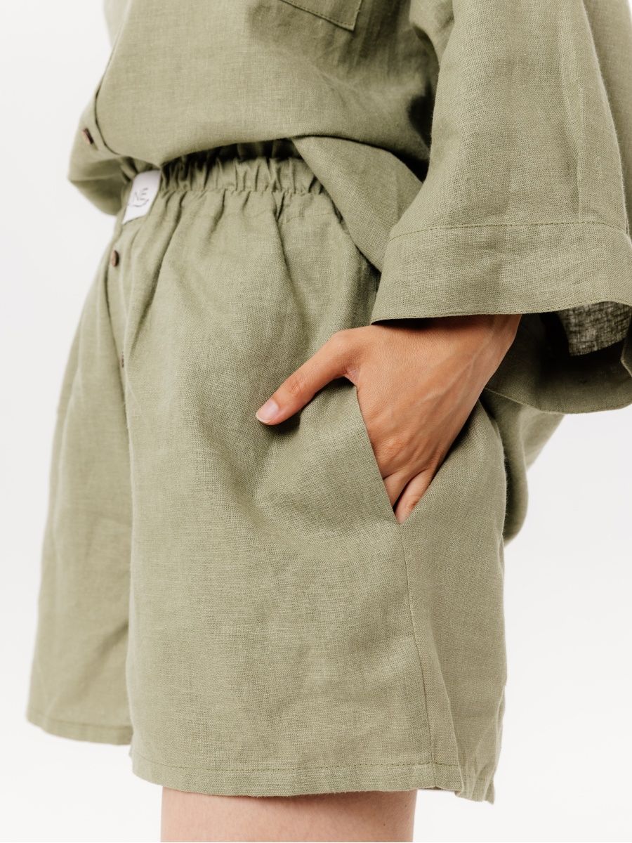 Повседневные шорты женские Line Textile 31 зеленые 48-52 RU