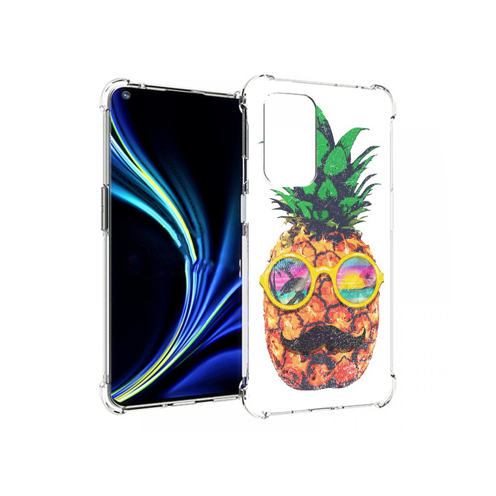 

Чехол MyPads Tocco для OnePlus 9 прикольный ананас с лицом (PT159409.128.556), Прозрачный, Tocco