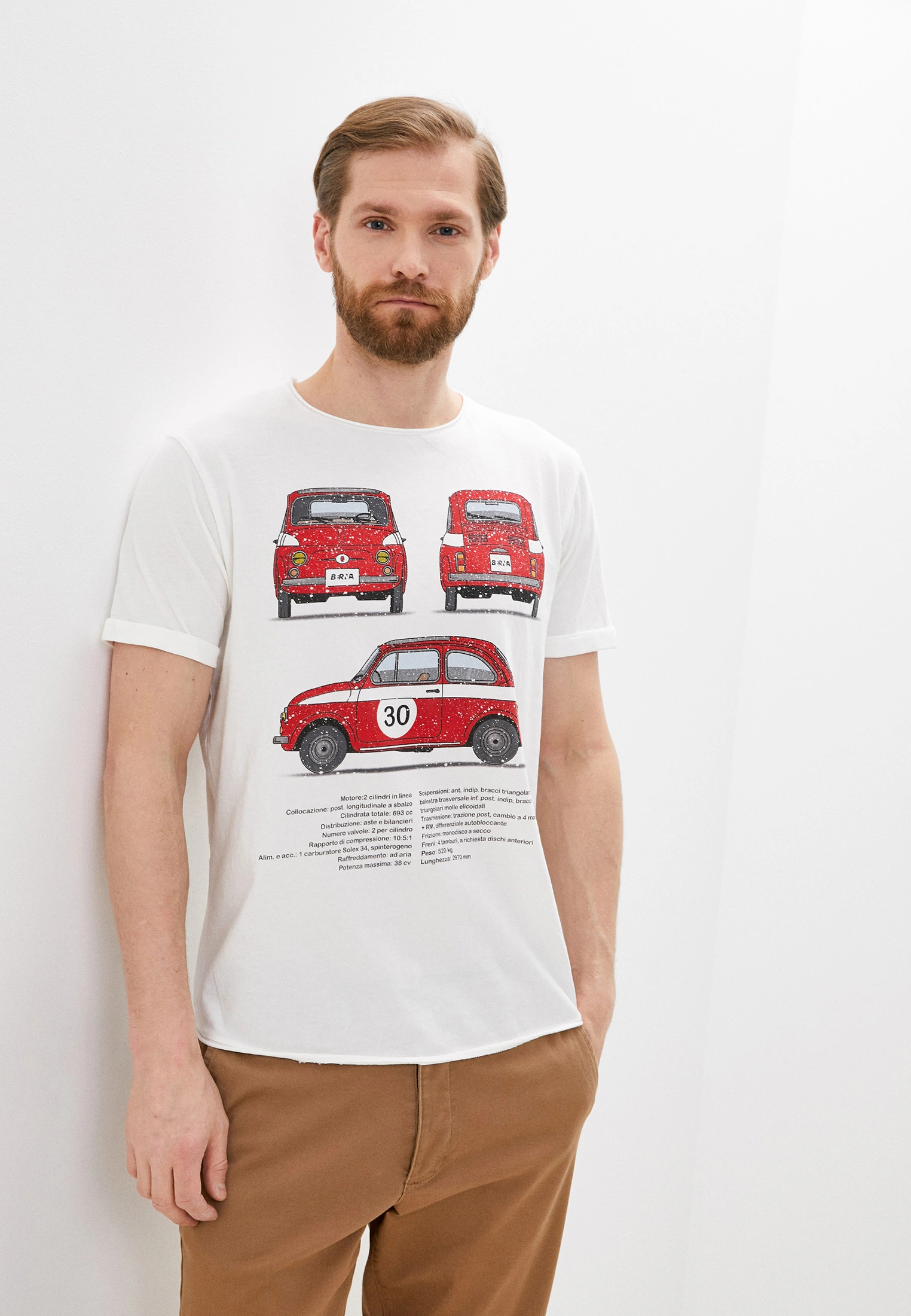 Футболка Berna для мужчин, 230180, размер L, молочная-128