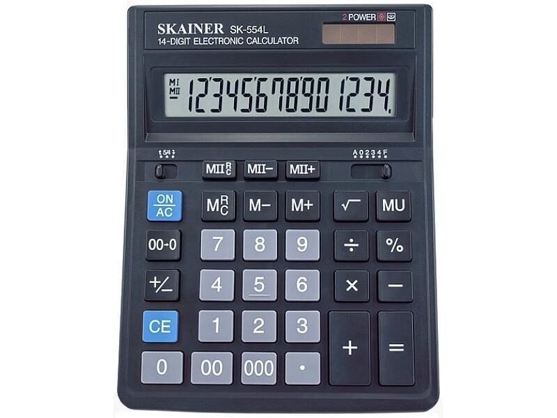 Калькулятор бухгалтерский Skainer SK-554L настольный черный