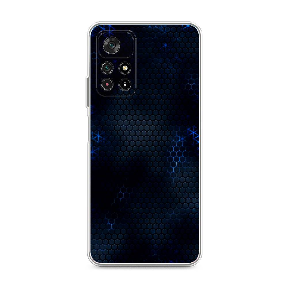 фото Силиконовый чехол "фон соты синие" на xiaomi redmi note 11t 5g awog