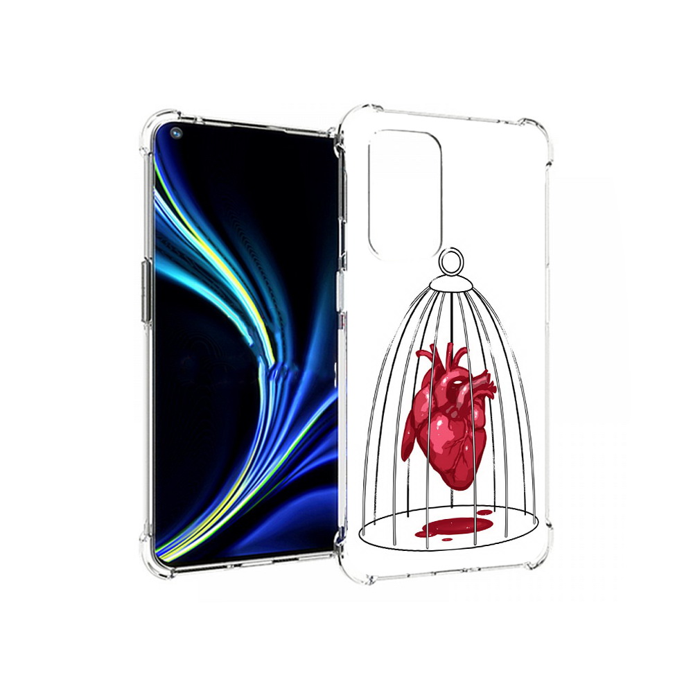 

Чехол MyPads Tocco для OnePlus 9 сердце в клетке (PT159409.128.597), Прозрачный, Tocco
