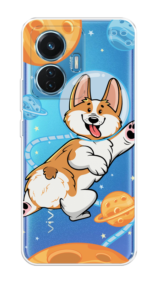 

Чехол на Vivo T1 "Корги-космонавт", Голубой;бежевый;белый, 267150-1