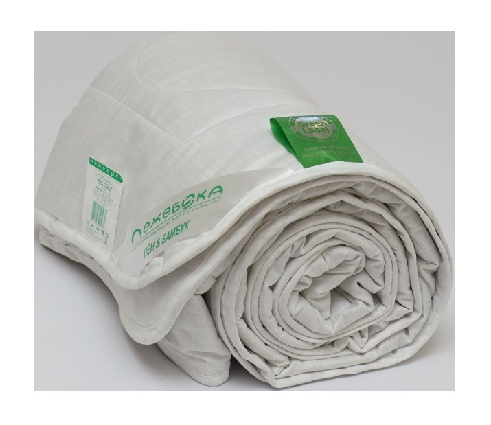 Одеяло  ЛЕЖЕБОКА Лён и Бамбук 172х205 в сатине, легкое 150 г/м2, цвет белый, 5723-172-1