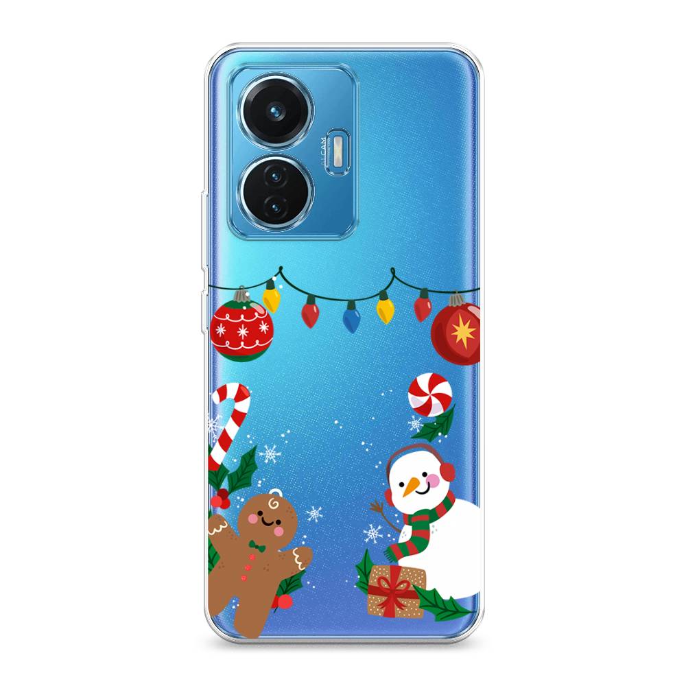 

Чехол на Vivo T1 "Новогоднее настроение", Коричневый;красный;зеленый, 267150-5