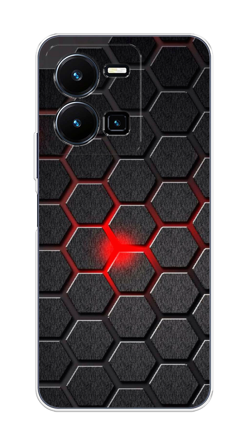 

Чехол на Vivo Y35 "Соты красные", Красный;черный;серый, 267250-3