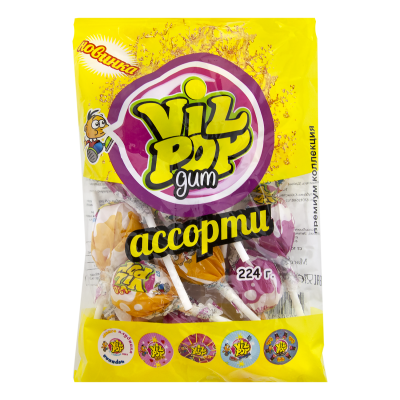 

Леденец карамельный на палочке Vilpop, ассорти, 224 г