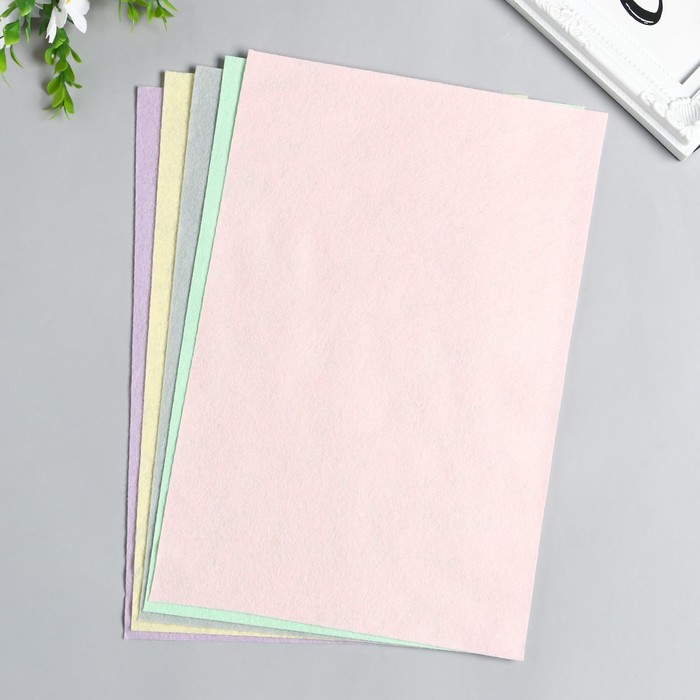 

Фетр "Gamma" 1 мм мм 20х30 см ± 2 см (набор 5 шт) ассорти №5, Разноцветный, Гамма талантов