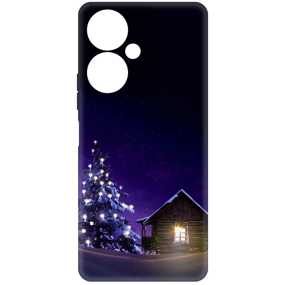 

Чехол-накладка Krutoff Soft Case Зимний домик для Vivo Y27 4G черный