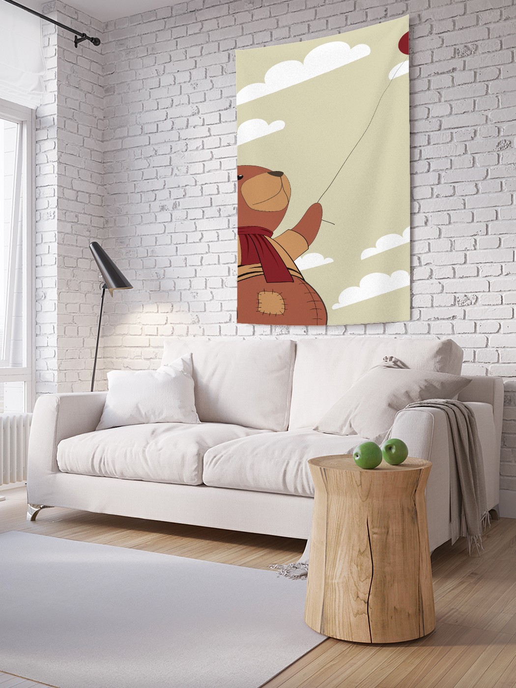 

Вертикальное фотопанно на стену JoyArty Мишка с шариком 150x200 см, Мишка с шариком