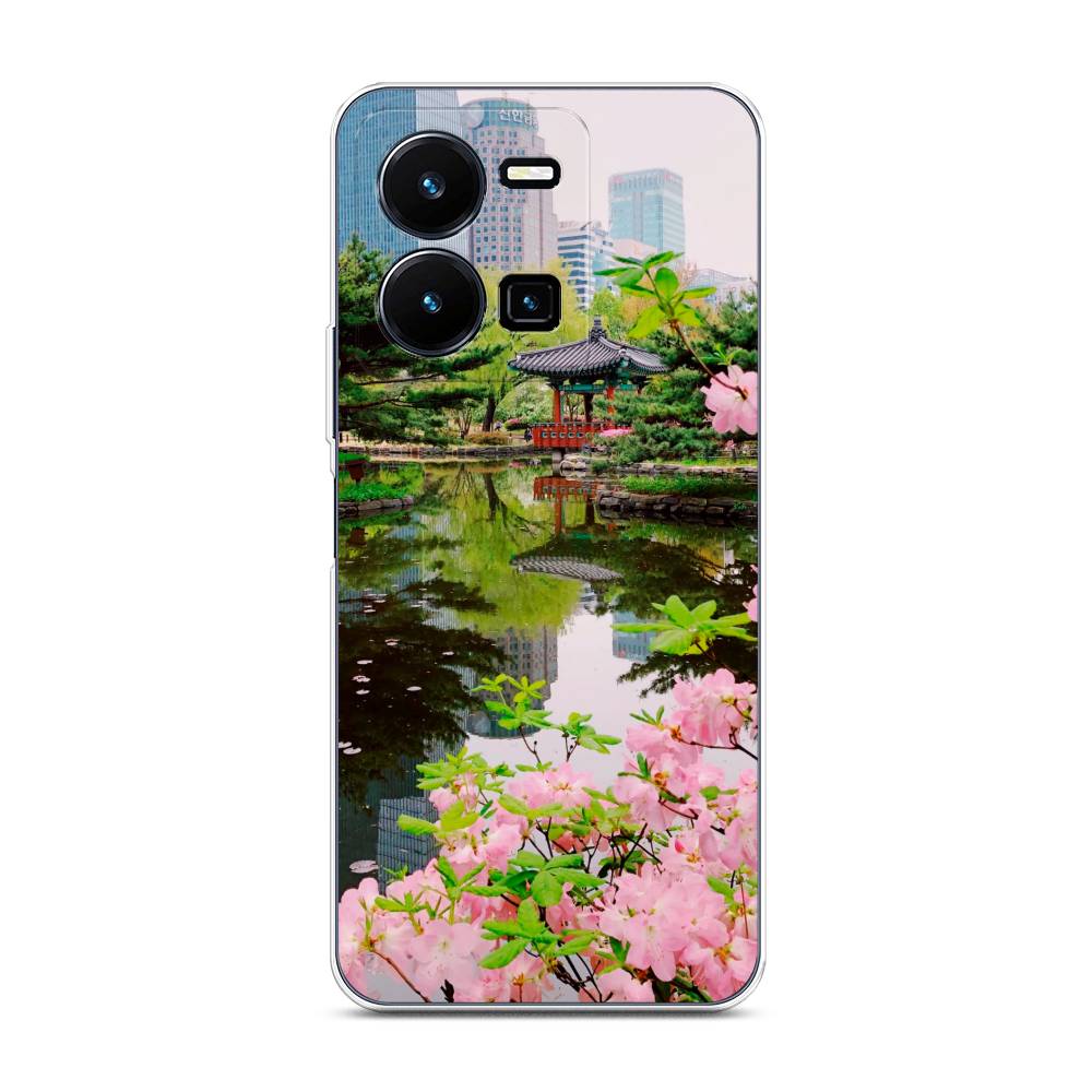 

Чехол для Vivo Y35 "Сакура возле озера", Зеленый;розовый;голубой, 267250-2