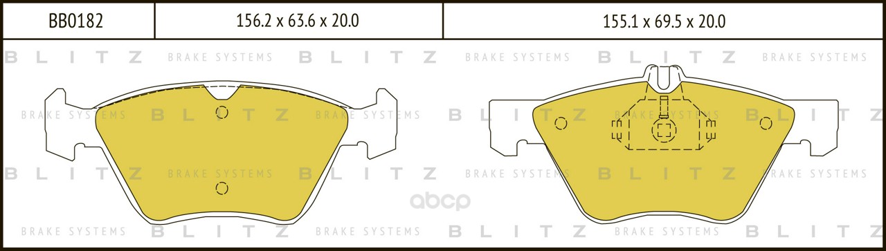 

Тормозные колодки BLITZ дисковые bb0182