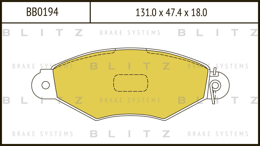 

Тормозные колодки BLITZ дисковые bb0194