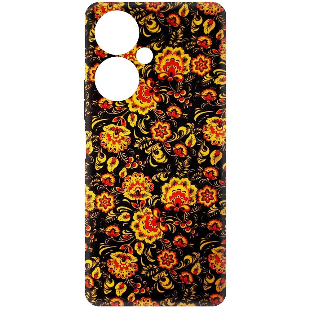 

Чехол-накладка Krutoff Soft Case Хохлома для Vivo Y27 4G черный