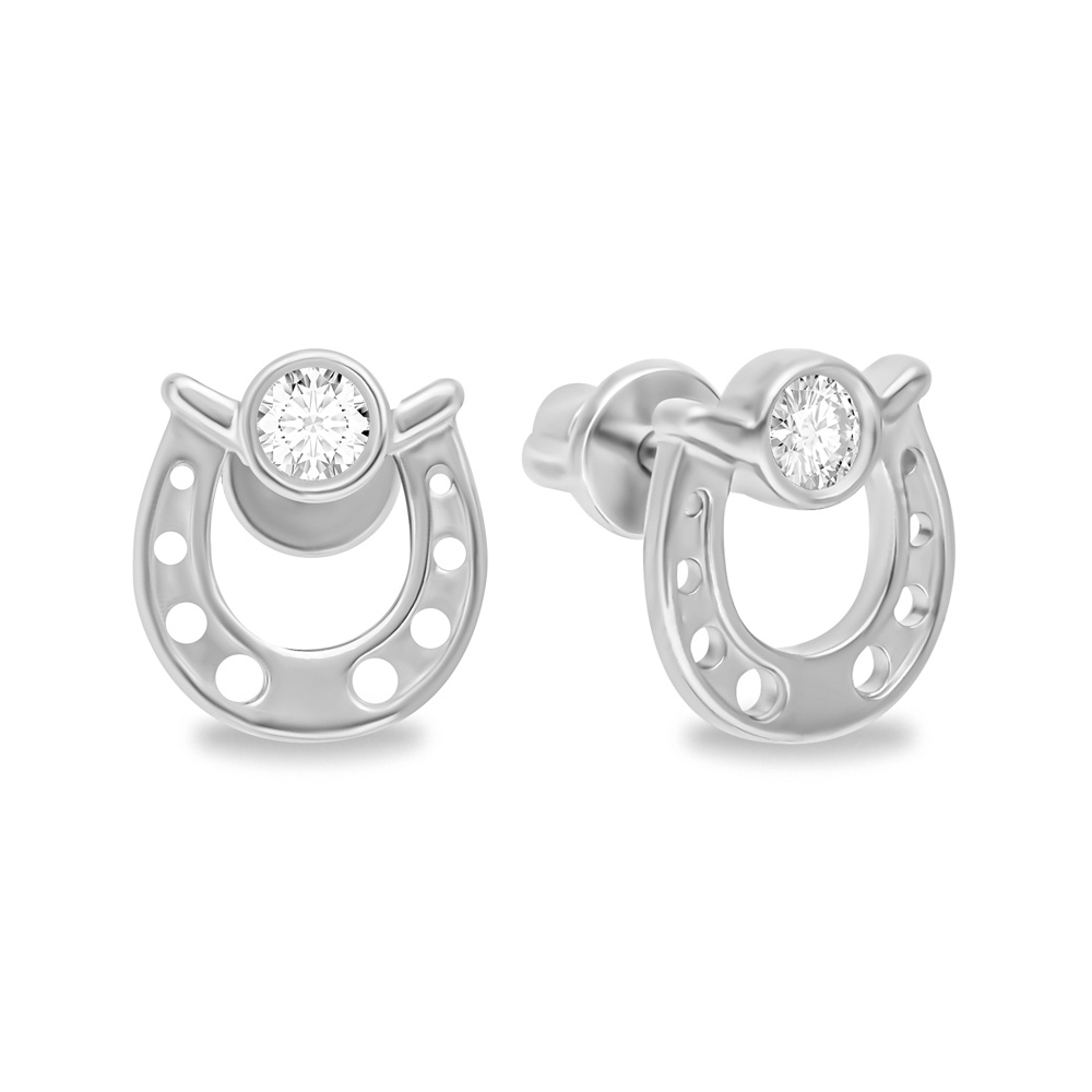 

Серьги пусеты из серебра 585Gold 702011158, фианит, 702011158