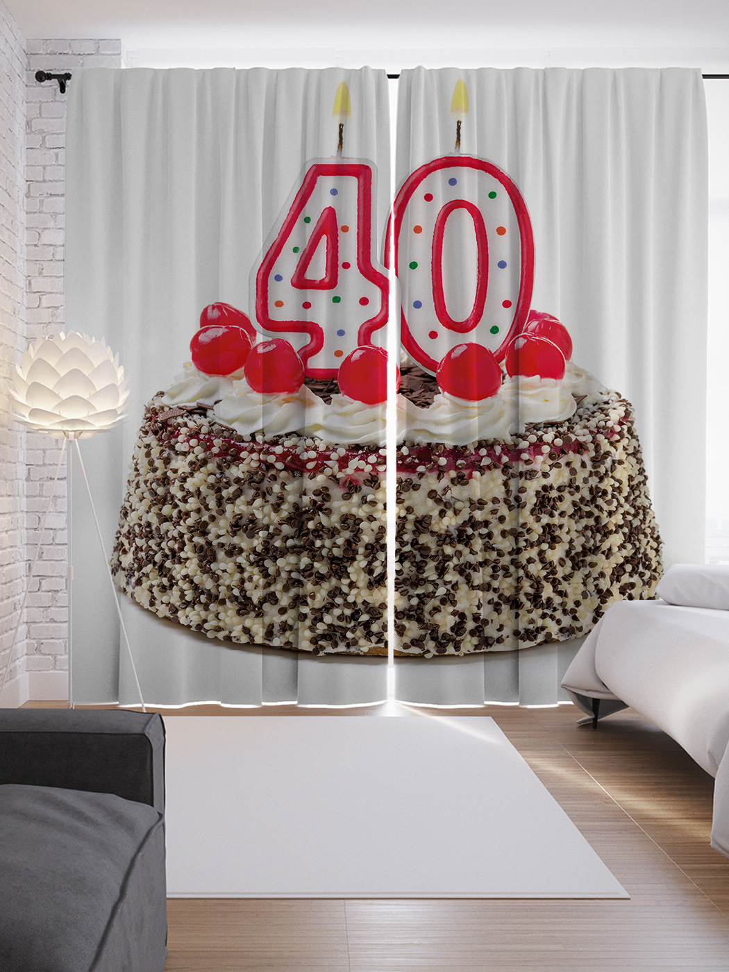 

Шторы JoyArty с фотопечатью "Рубиновая свадьба" из сатена, 290х265 см, Рубиновая свадьба