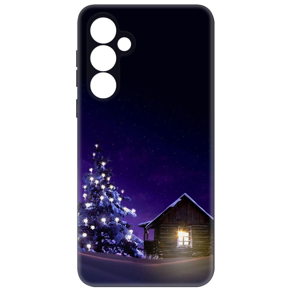 Чехол-накладка Krutoff Soft Case Зимний домик для Samsung Galaxy S23 FE черный