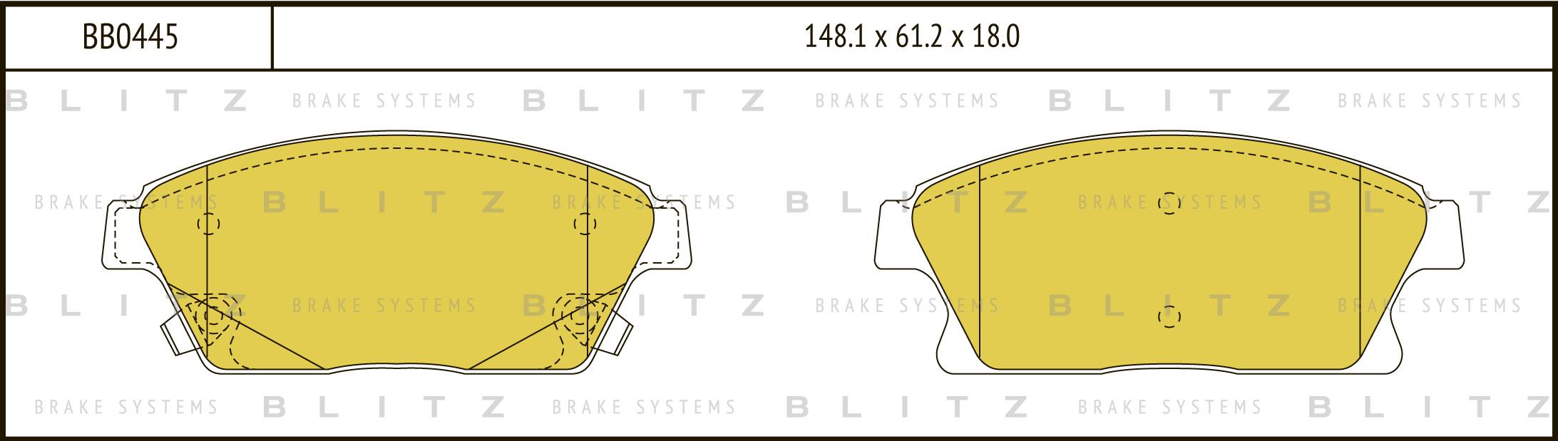 

Тормозные колодки BLITZ передние дисковые bb0445