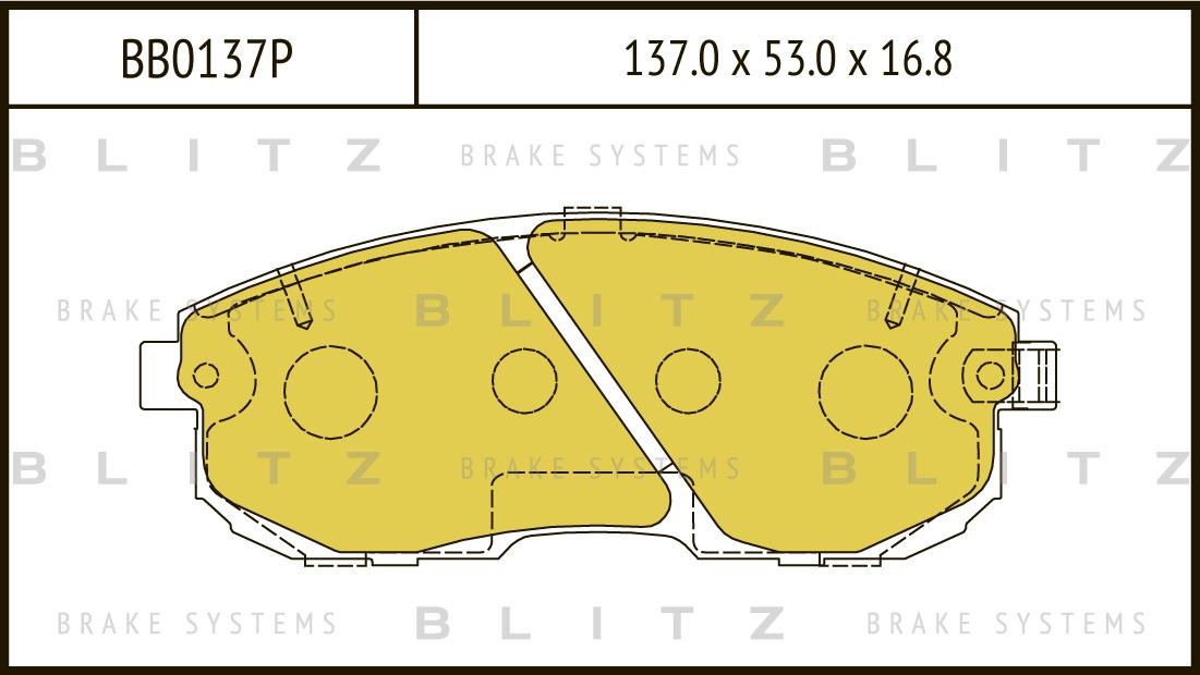 

Тормозные колодки BLITZ передние дисковые bb0137p