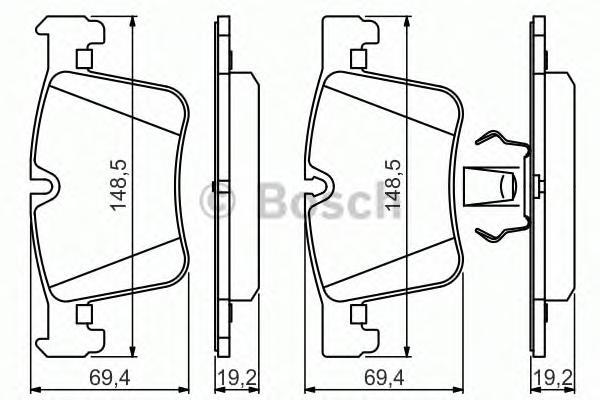 

Тормозные колодки Bosch передние дисковые 986494487