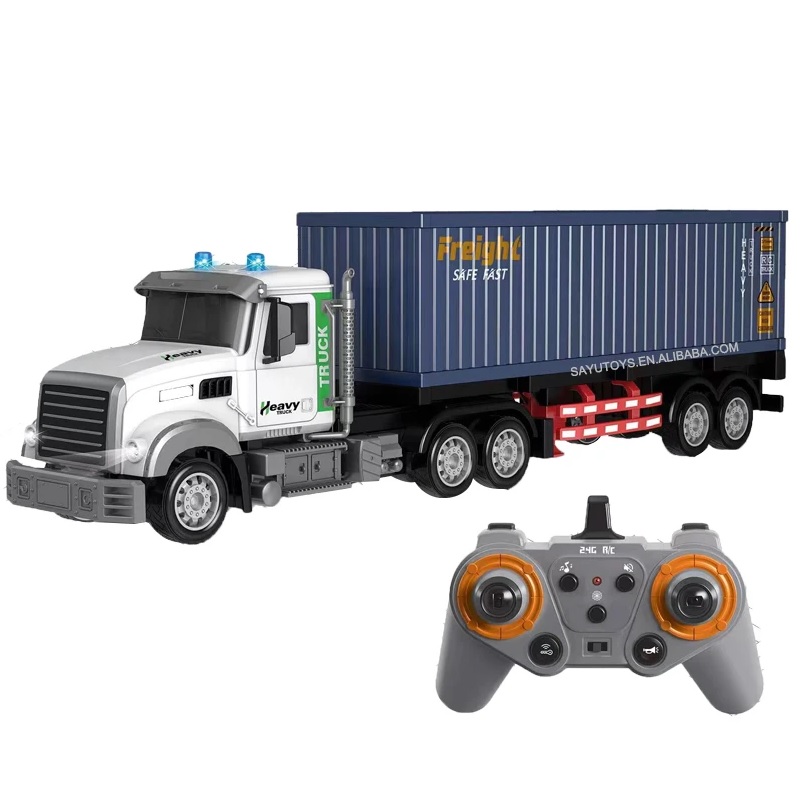Радиоуправляемый грузовик MSN Toys тягач контейнеровоз с аккумулятором звук, свет, 61 см радиоуправляемый грузовик wpl урал rtr масштаб 1 16 4wd 2 4g