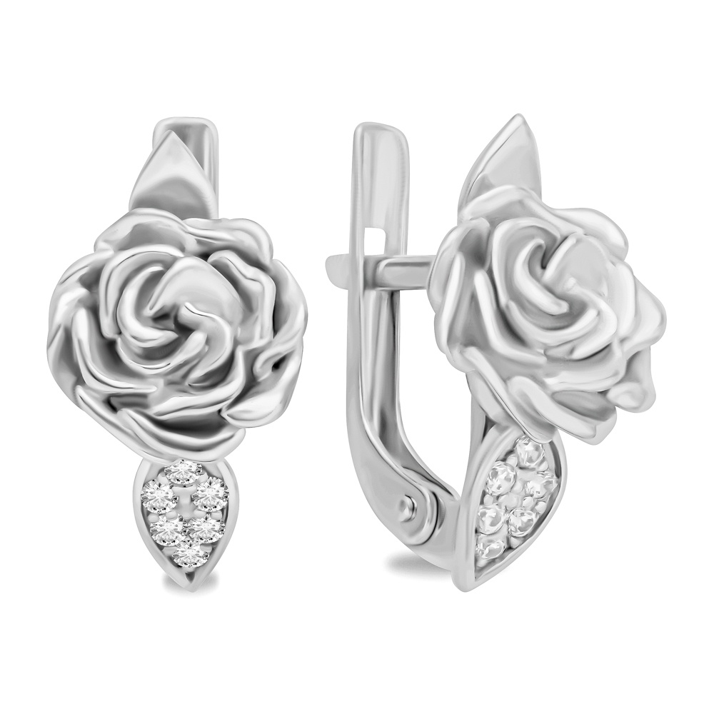 

Серьги из серебра 585Gold 702011197, фианит, 702011197