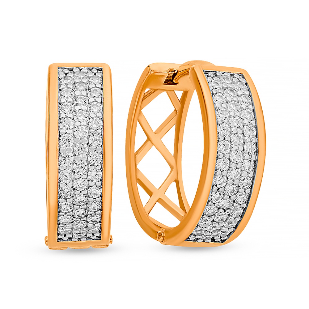 

Серьги конго из серебра 585Gold 702011126, фианит, 702011126