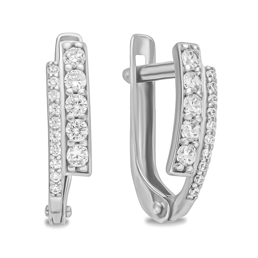 

Серьги из серебра 585Gold 702011130, фианит, 702011130
