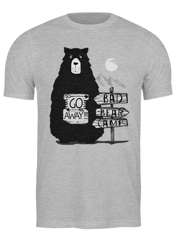 

Футболка мужская Printio Bad bear camp серая L, Серый, Bad bear camp