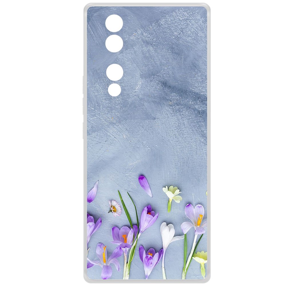 

Чехол-накладка Krutoff Clear Case Цветочное настроение для Honor 70, Прозрачный